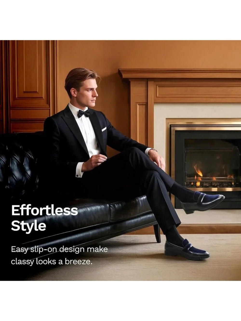 Men's Blue Velvet Tuxedo Loafers Slip On Wedding Formal Dress Causal Shoes